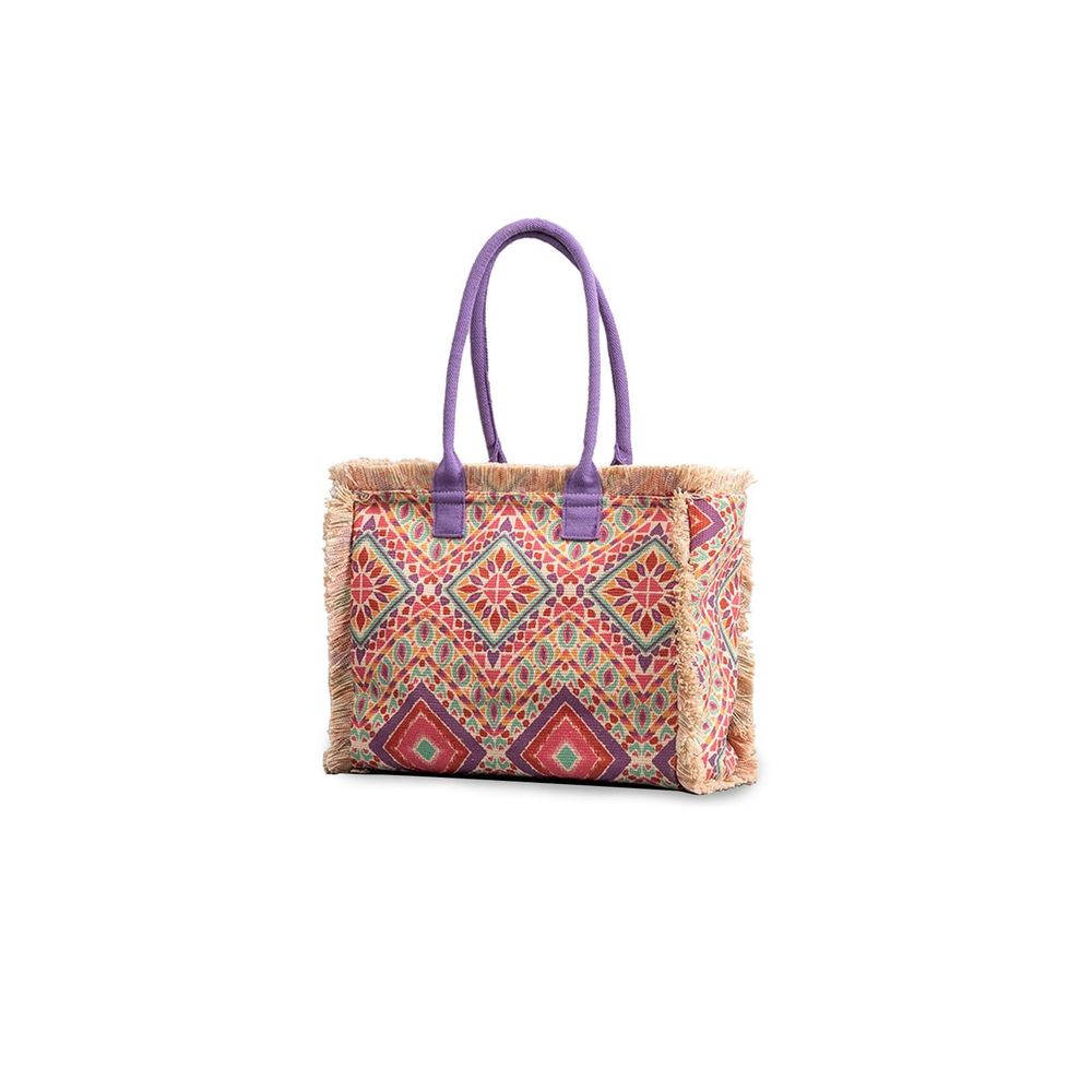 Canvas Handbag Ethnic Style Tote With Tassels - Large Capacity Hobo O_O